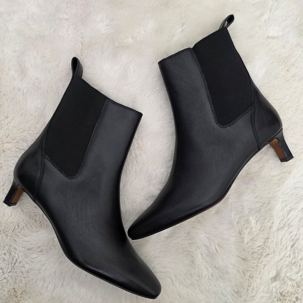 Madewell The Dimes Chelsea Ankle Boots True Black Leather 7.5 NWOT